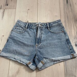 Light Wash High Rise Jean Shorts